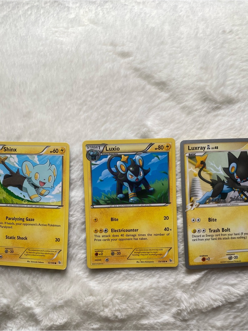Pokemon Yellow & Blue Electric Trio Card Set